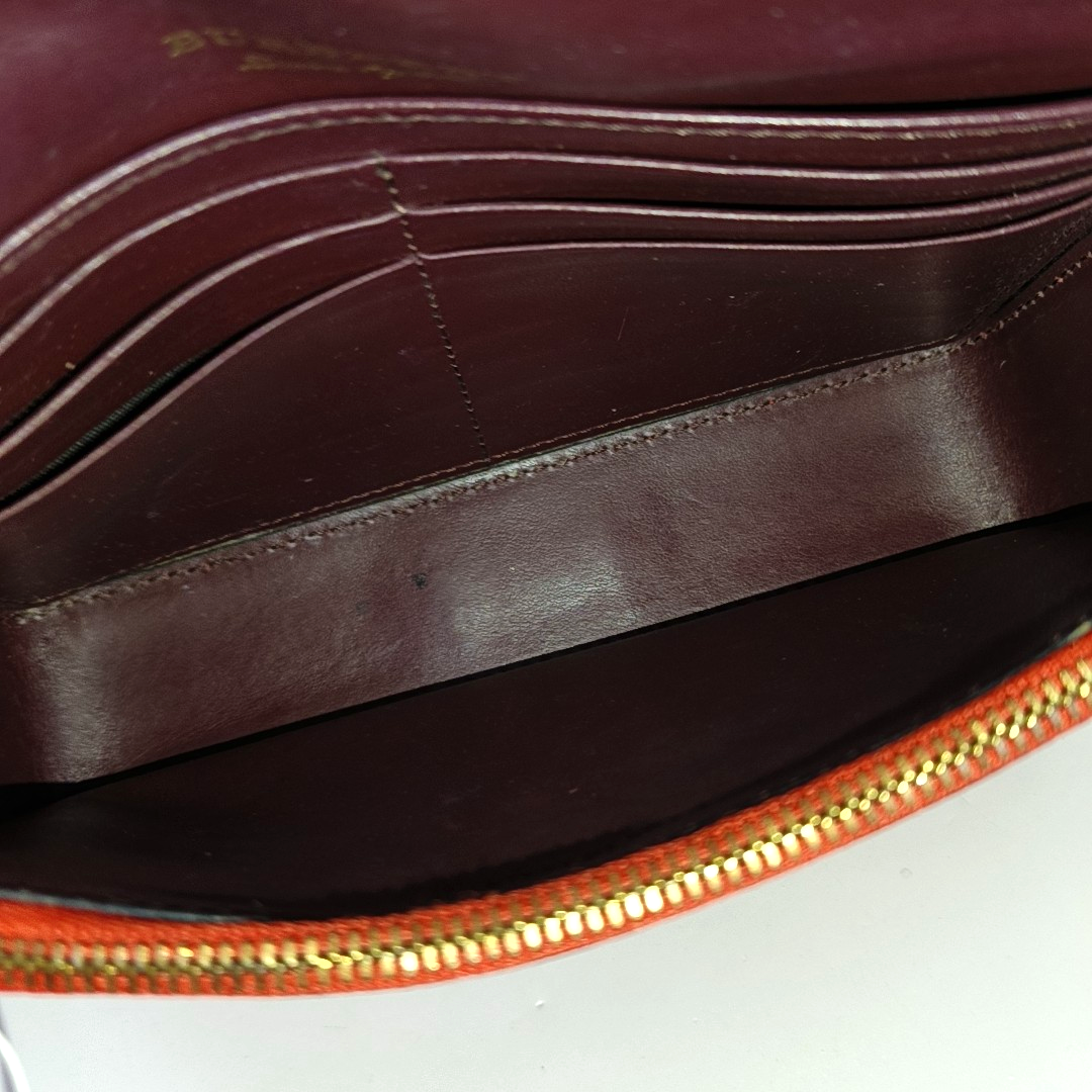 BURBERRY Square Stone Orange Red Cowhide Single Shoulder Bag, Crossbody Golden hardware Removable shoulder strap-(SKU)-959196582