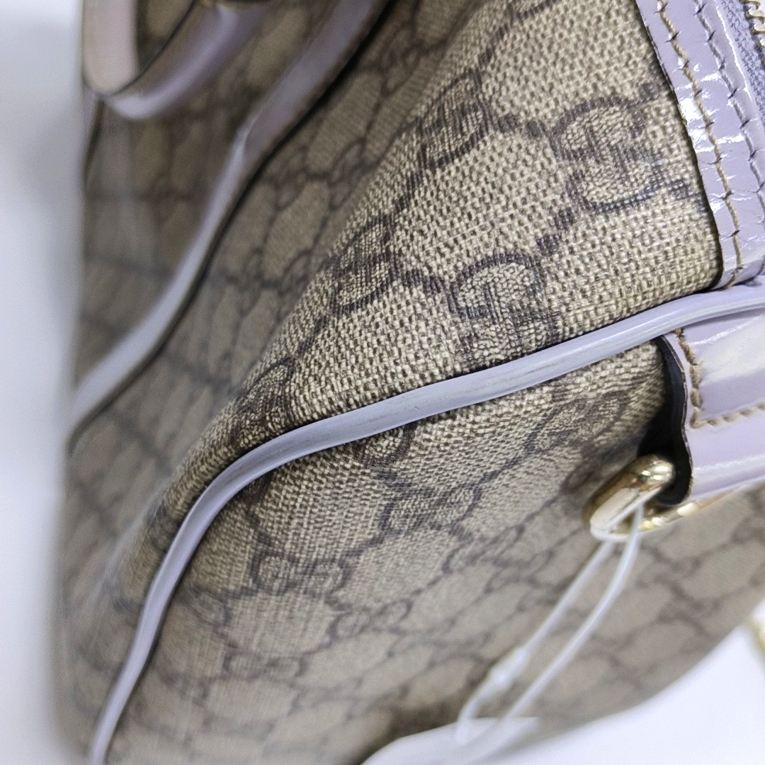 GUCCI BostonBrown Coated Canvas Embossed Handbag-(SKU)-946323823