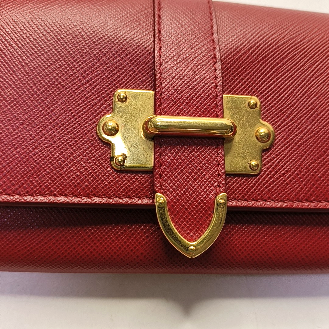 PRADA Cahier mini Red Leather Wallet Sub-bag-(SKU)-951259291