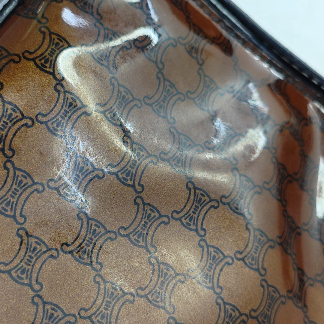 CELINE Tote bag Brown Special Material Triumphal Arch Single Shoulder Handbag Tote Golden hardware-(SKU)-949478098