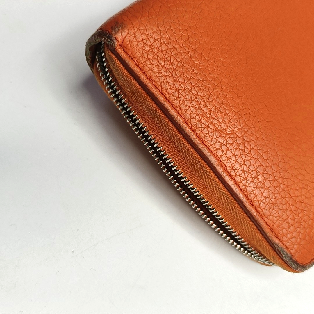 CELINE Orange Cowhide Wallet Silver Hardware-(SKU)-957043236
