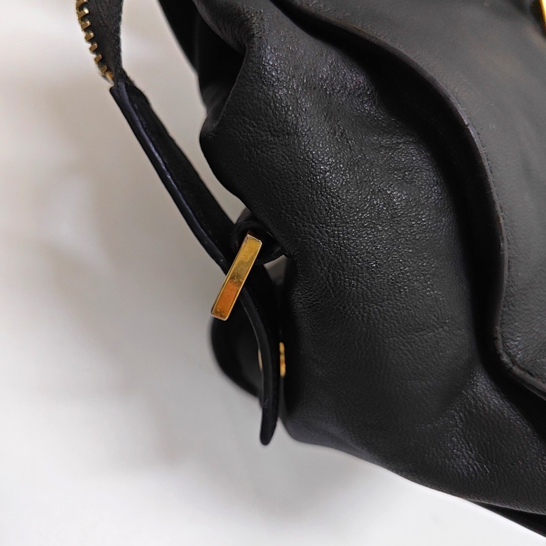 YSL CHYC Y LIGNE Small size Black cowhide tote bag Golden hardware-(SKU)-950515065