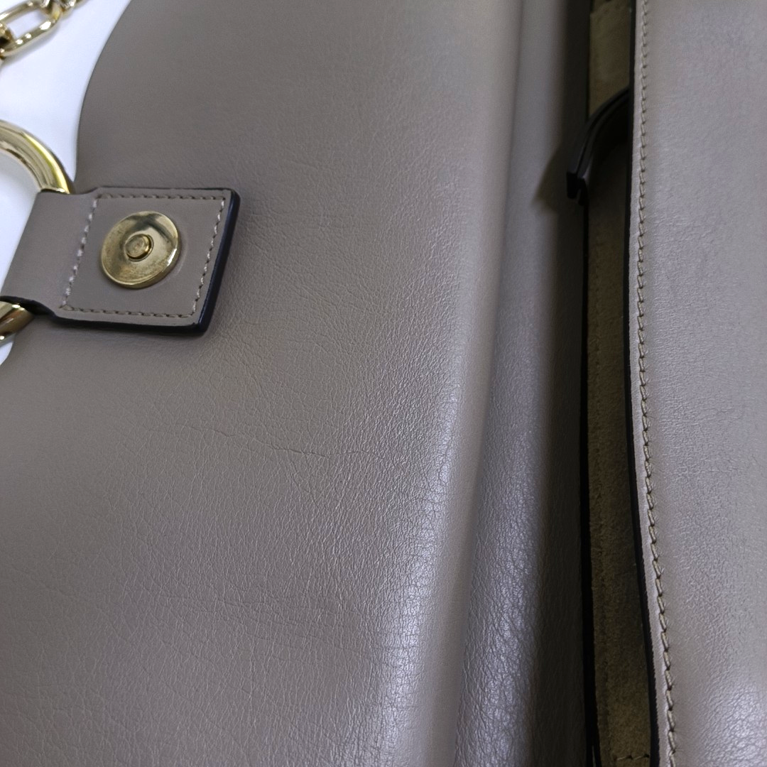 Chloé Faye Medium size Khaki Calf Leather Crossbody Shoulder Bag Golden hardware Removable shoulder strap-(SKU)-952757311