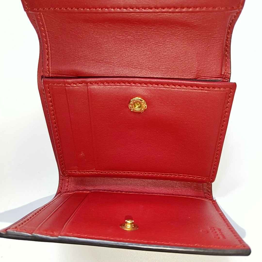 GUCCI Sylvie Red Leather Striped Strap Serb Wallet Golden hardware-(SKU)-946899209