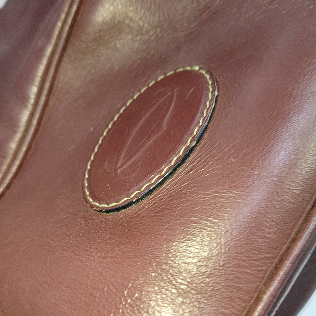 Cartier Bucket bag Burgundy Cowhide Single Shoulder Bag Crossbody Bag Golden hardware-(SKU)-935400465