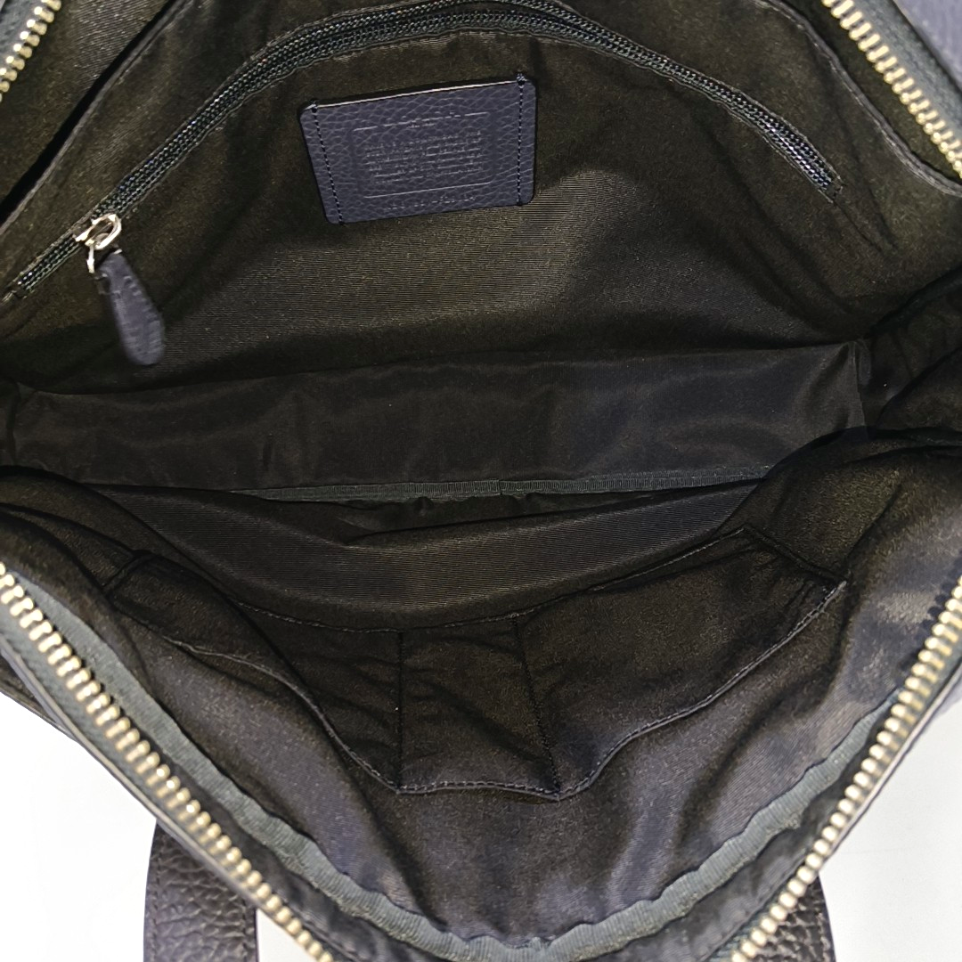 COACH Black Leather Single Shoulder Bag Silver Hardware Removable shoulder strap-(SKU)-951908313