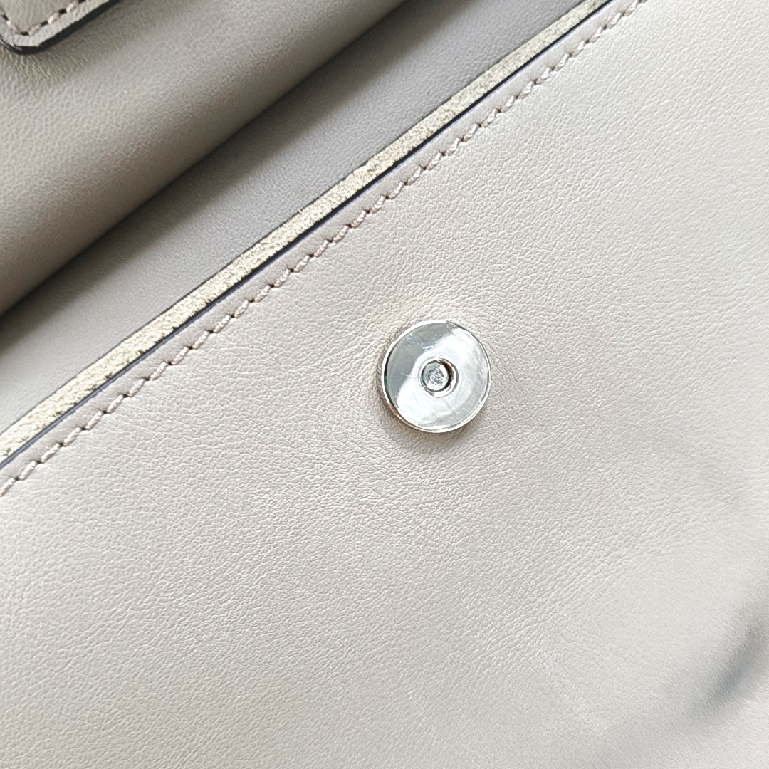 Chloé Faye mini Grey Leather Single Shoulder Bag Golden Silver Hardware-(SKU)-956268840