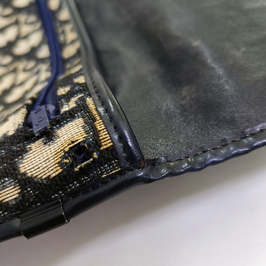DIOR Brown Canvas Monogrammed Clutch Golden hardware-(SKU)-956712038