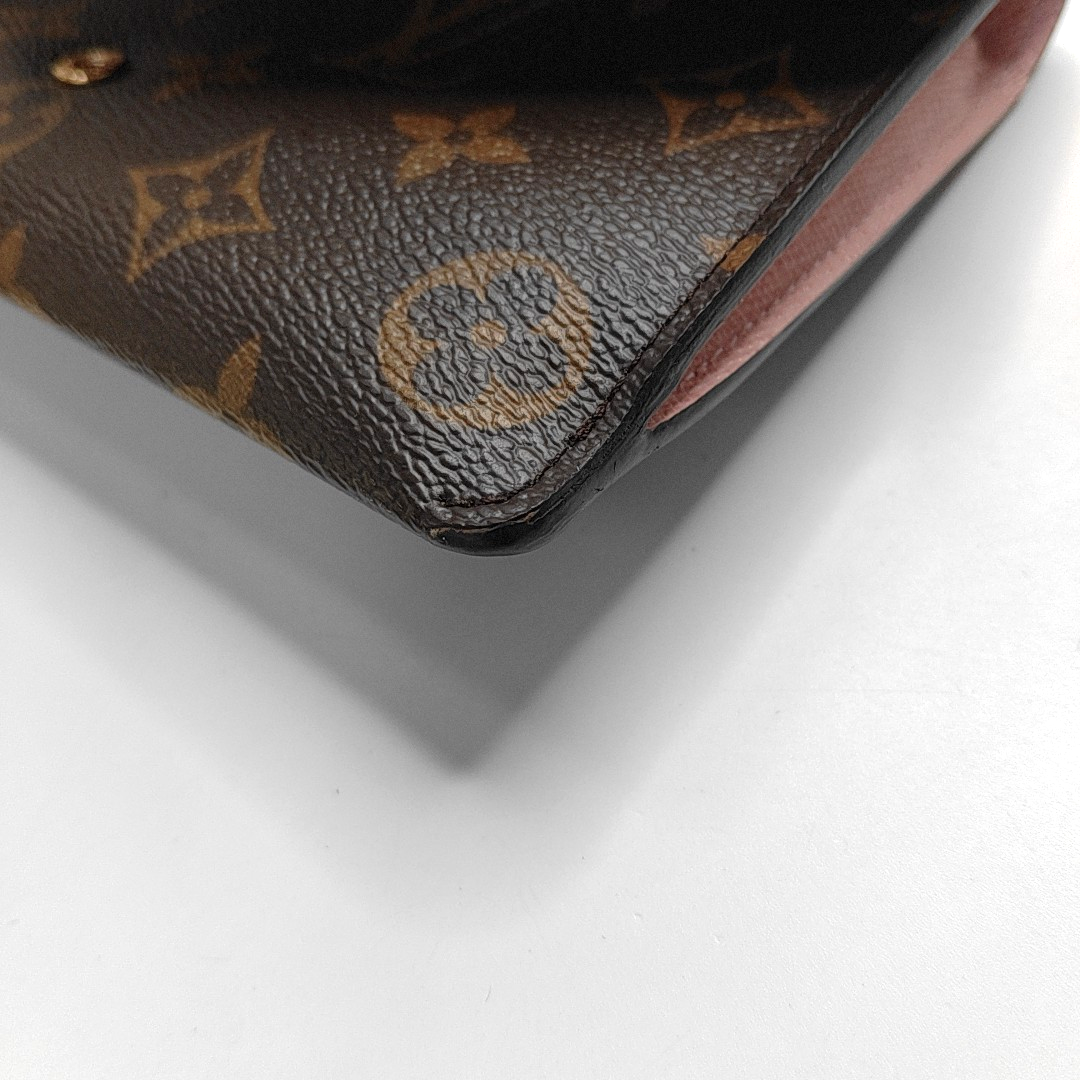 LOUIS VUITTON JEANNE Brown coated canvas vintage wallet Golden hardware Sub-bag-(SKU)-949079769