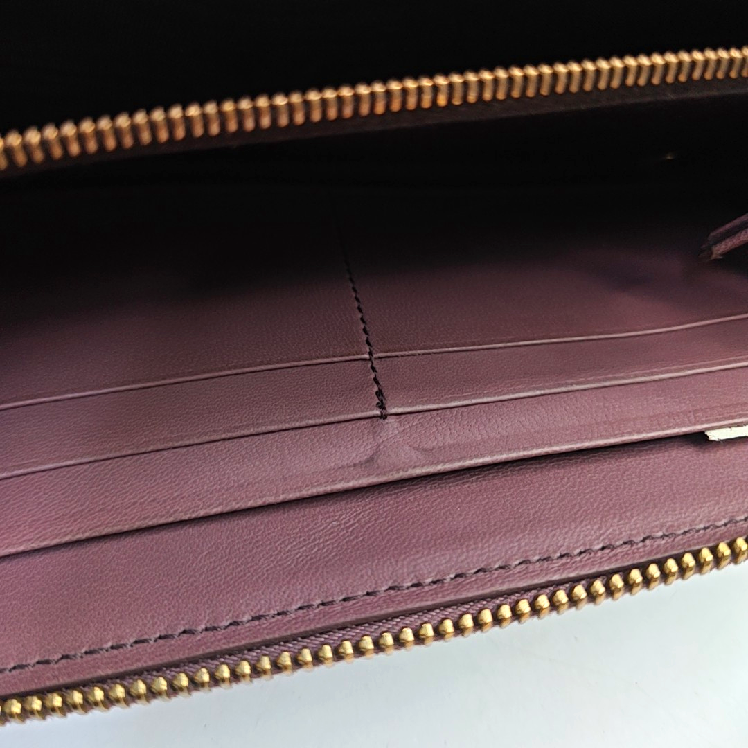 BOTTEGA VENETA Purple Cowhide Braided Wallet Golden hardware-(SKU)-948516731
