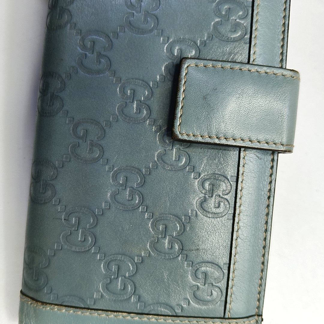 GUCCI Green Calfskin Monogram Embossed Wallet Golden hardware-(SKU)-953039436