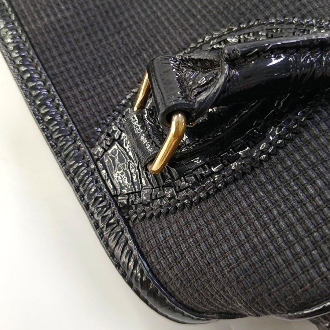 FENDI Black织物双FHandheld包 Golden hardware-(SKU)-960605118