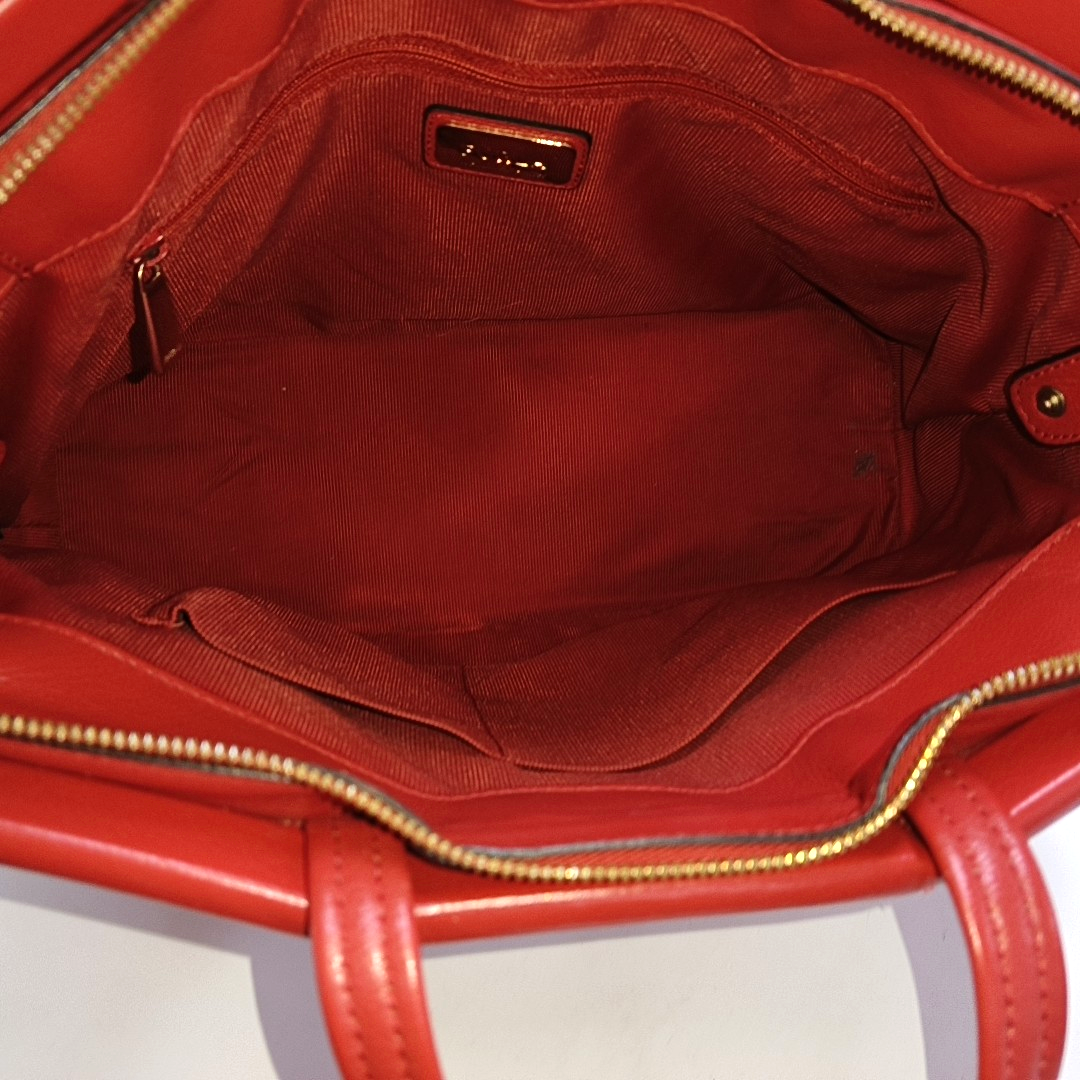 FURLA Tote bag Red Leather Crossbody Bag Handbag Single Shoulder Bag Golden hardware Removable shoulder strap-(SKU)-940601007