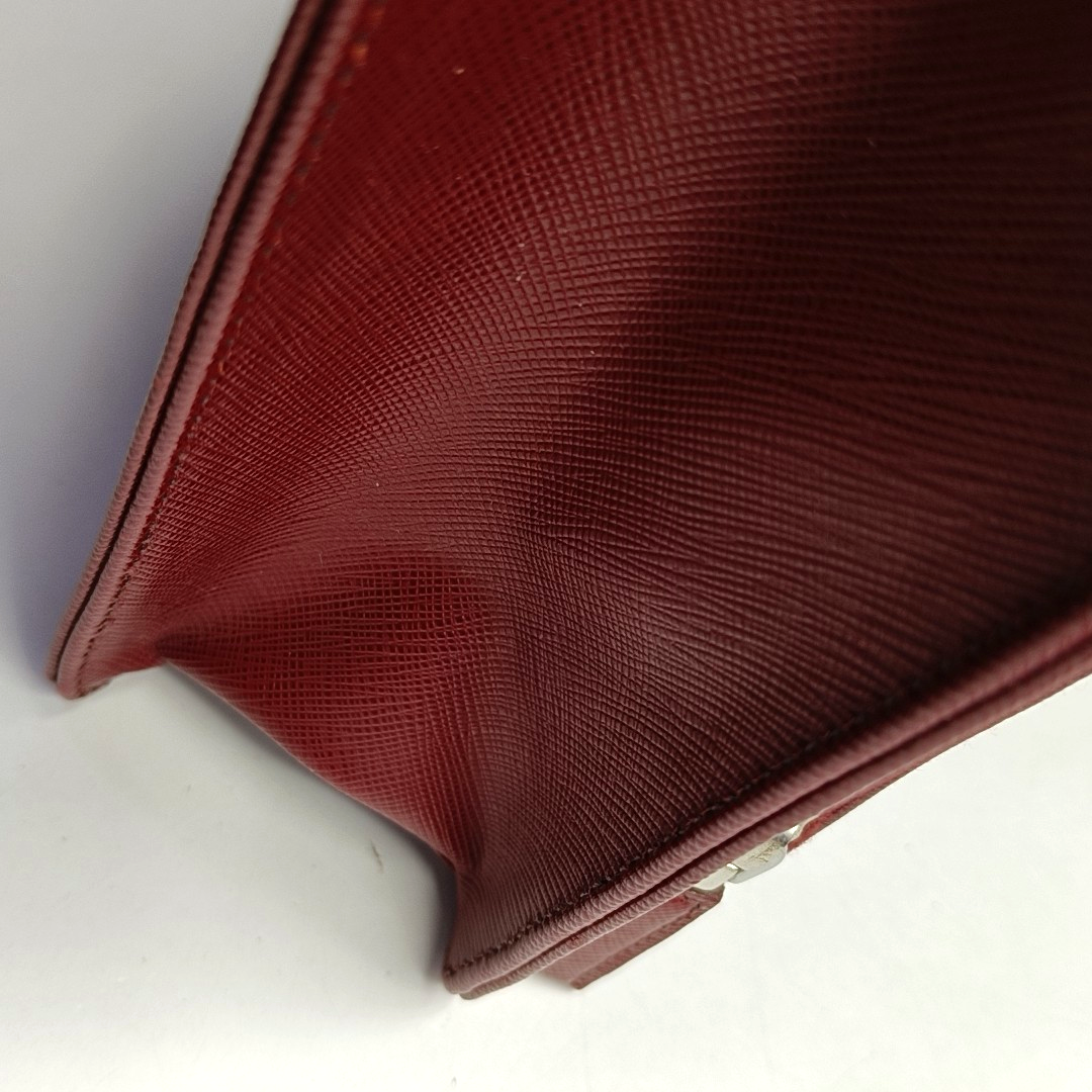PRADA Red Cowhide Tote Bag Silver Hardware-(SKU)-954933238