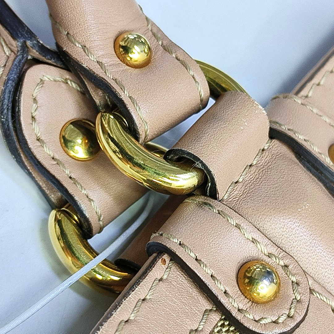 GUCCI Sukey Khaki Canvas Monogram Tote Bag Single Shoulder Bag Golden hardware-(SKU)-951940083