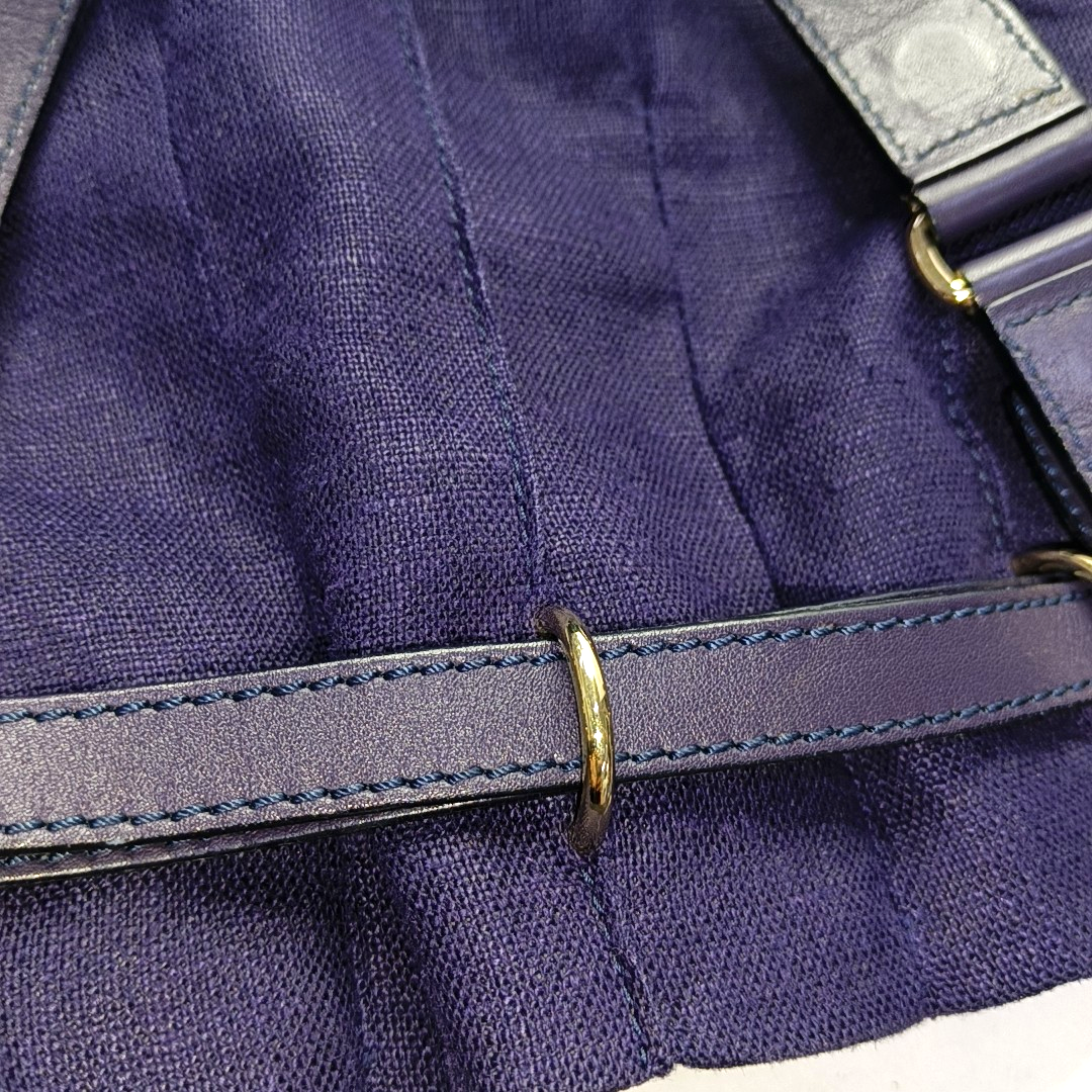 CELINE Tote bag Dark Blue Canvas Shoulder Bag Tote Golden hardware-(SKU)-959916970