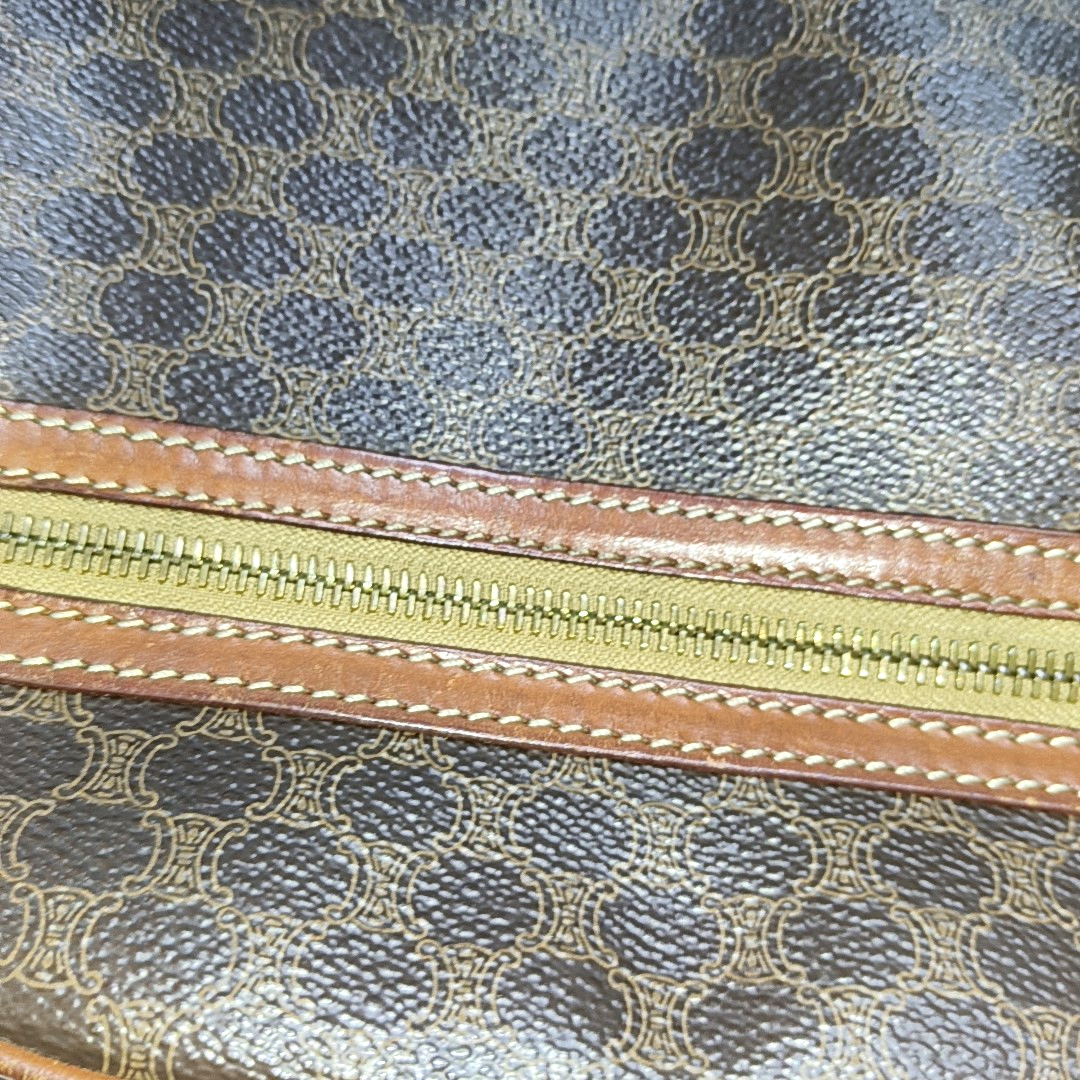 CELINE Brown Coated Canvas Triumph Gate Single Shoulder Crossbody Bag Golden hardware-(SKU)-14339227
