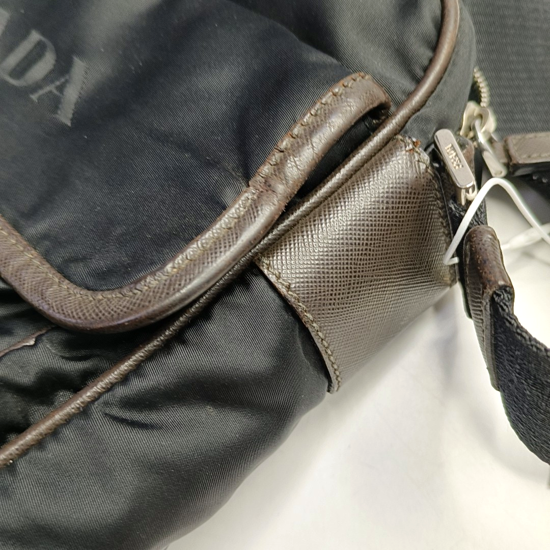 PRADA Black fabric crossbody bag shoulder bag Silver Hardware-(SKU)-953382734
