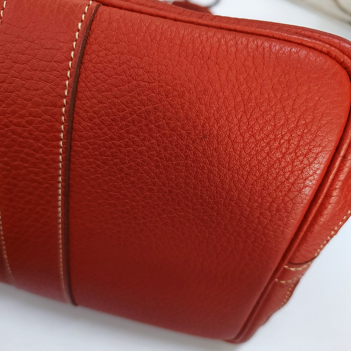 HERMÈS Garden Party 36 Red Negonda Leather Handbag, Silver Hardware, 🅀 Monogrammed-(SKU)-958206619