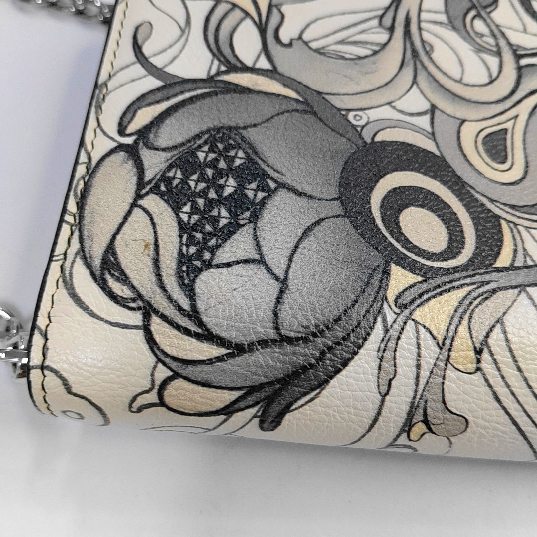 PRADA White Cowhide Printed Single Shoulder Bag Crossbody Bag Silver Hardware Removable shoulder strap-(SKU)-957734411