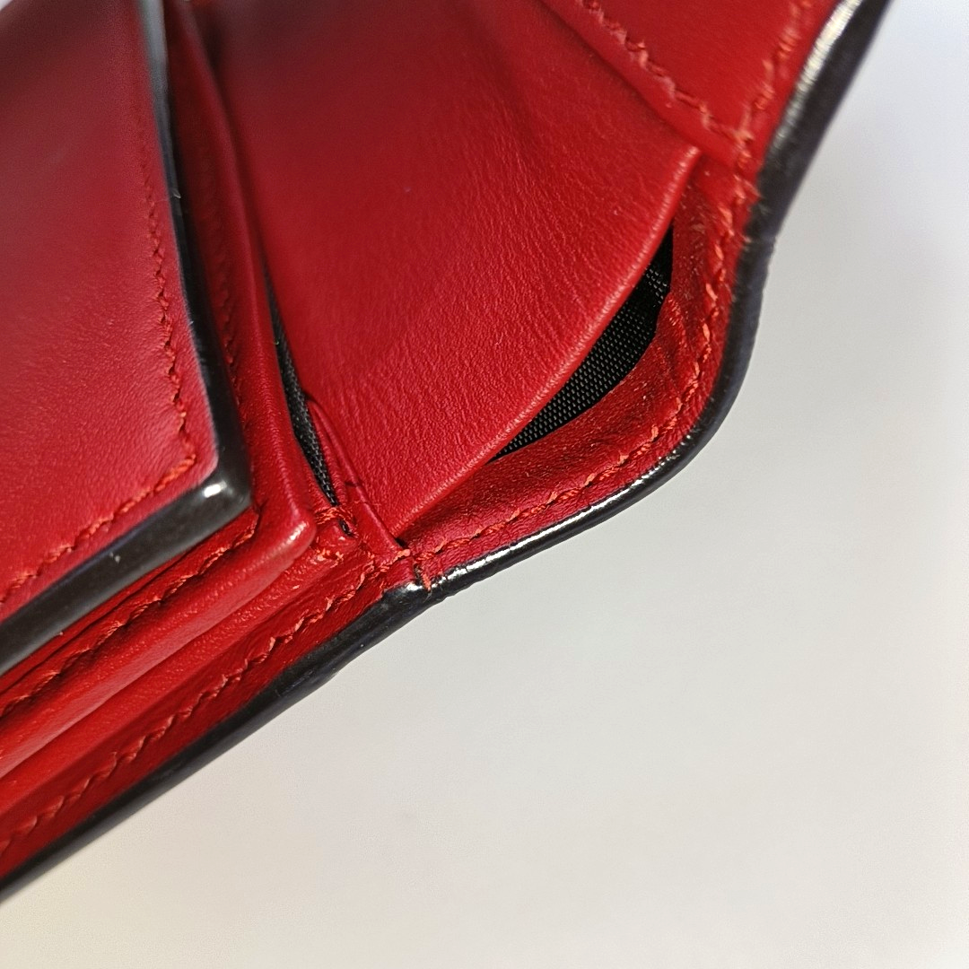 GUCCI Sylvie Red Leather Striped Strap Serb Wallet Golden hardware-(SKU)-946899209