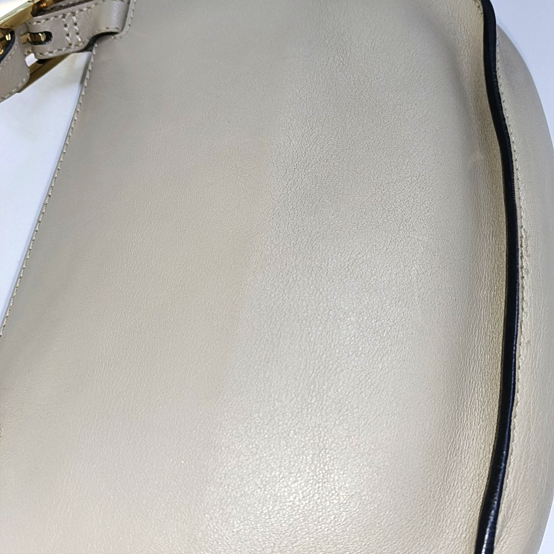 Chloé Georgia Light Gray Cowhide Crossbody Bag Golden hardware Removable shoulder strap-(SKU)-14414002