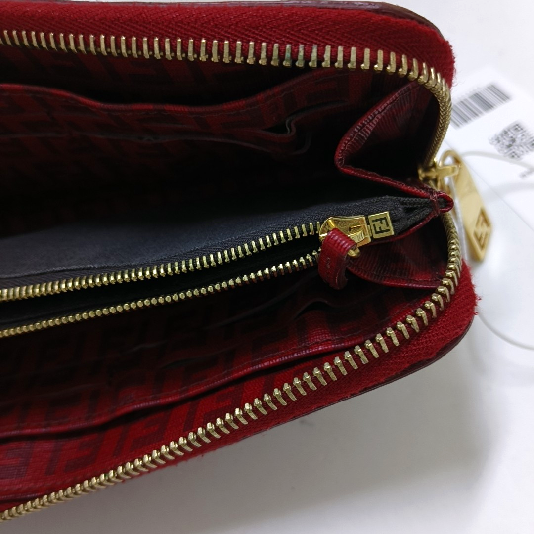 FENDI 红色牛皮双F钱包 Golden hardware-(SKU)-944924331