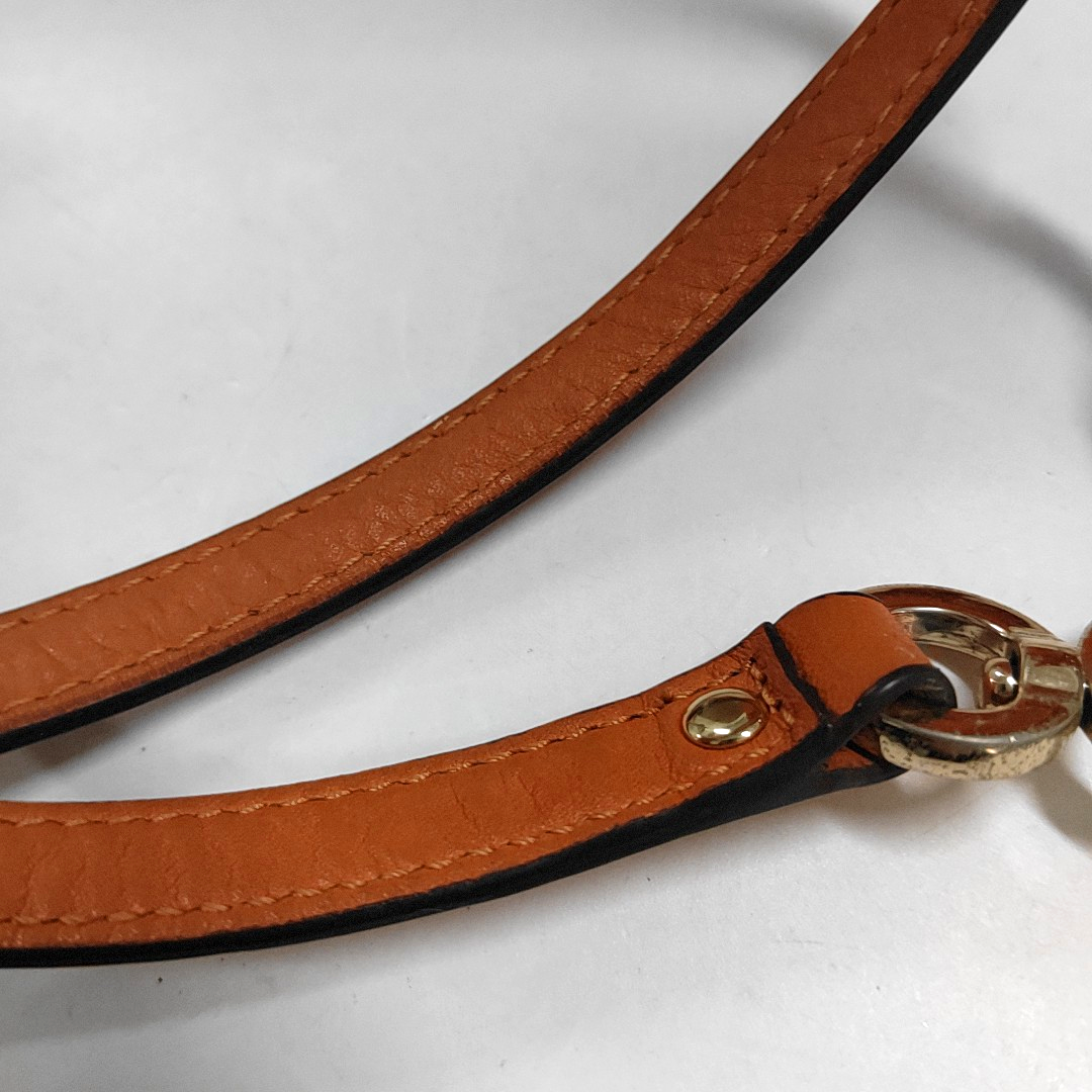 COACH Orange Leather Crossbody Handbag Single Shoulder Bag Golden hardware Removable shoulder strap-(SKU)-929655497