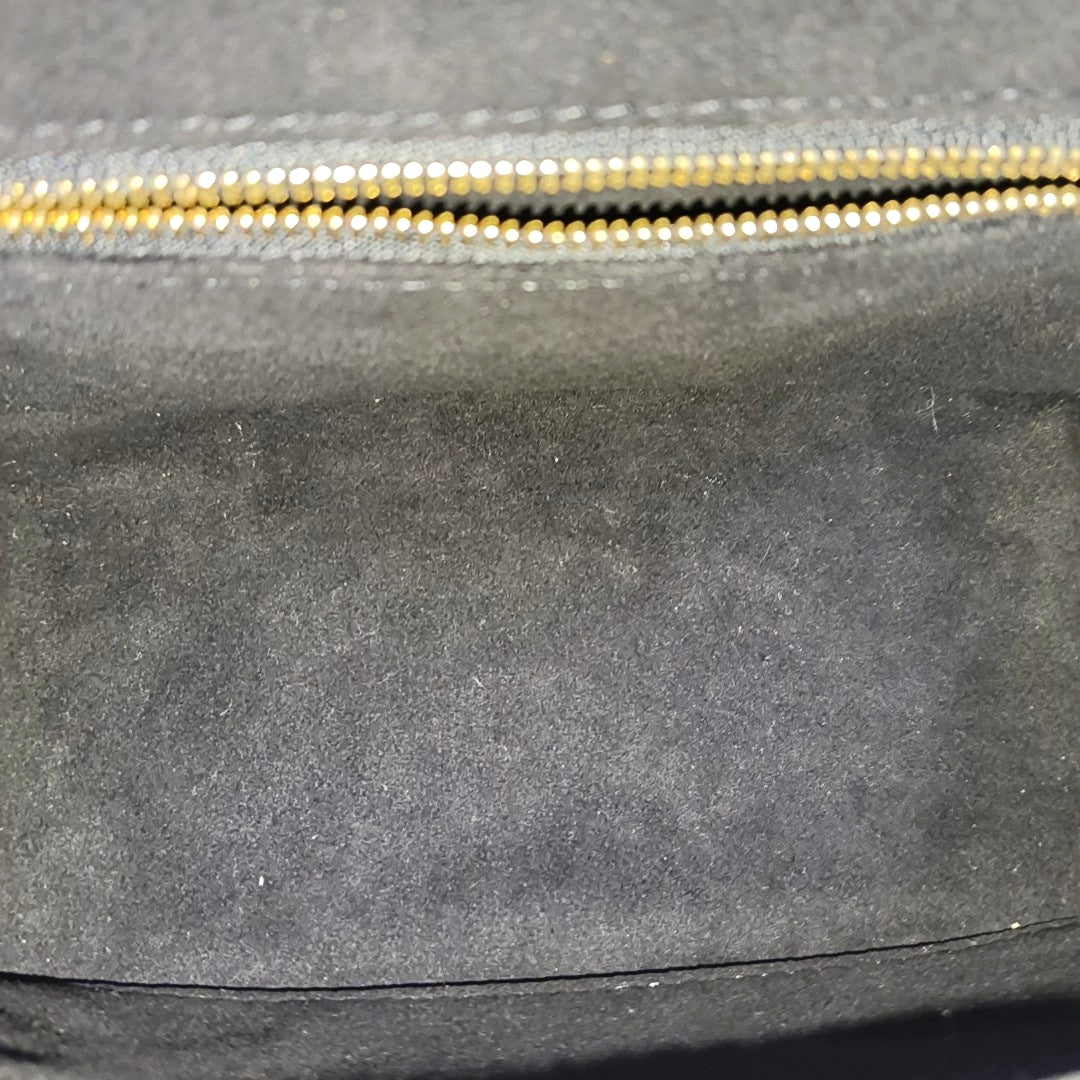 LOUIS VUITTON NICE Small Black Leather Vintage Embossed Shoulder Bag Tote Bag Crossbody Bag Gold Hardware Removable Strap-(SKU)-970099706