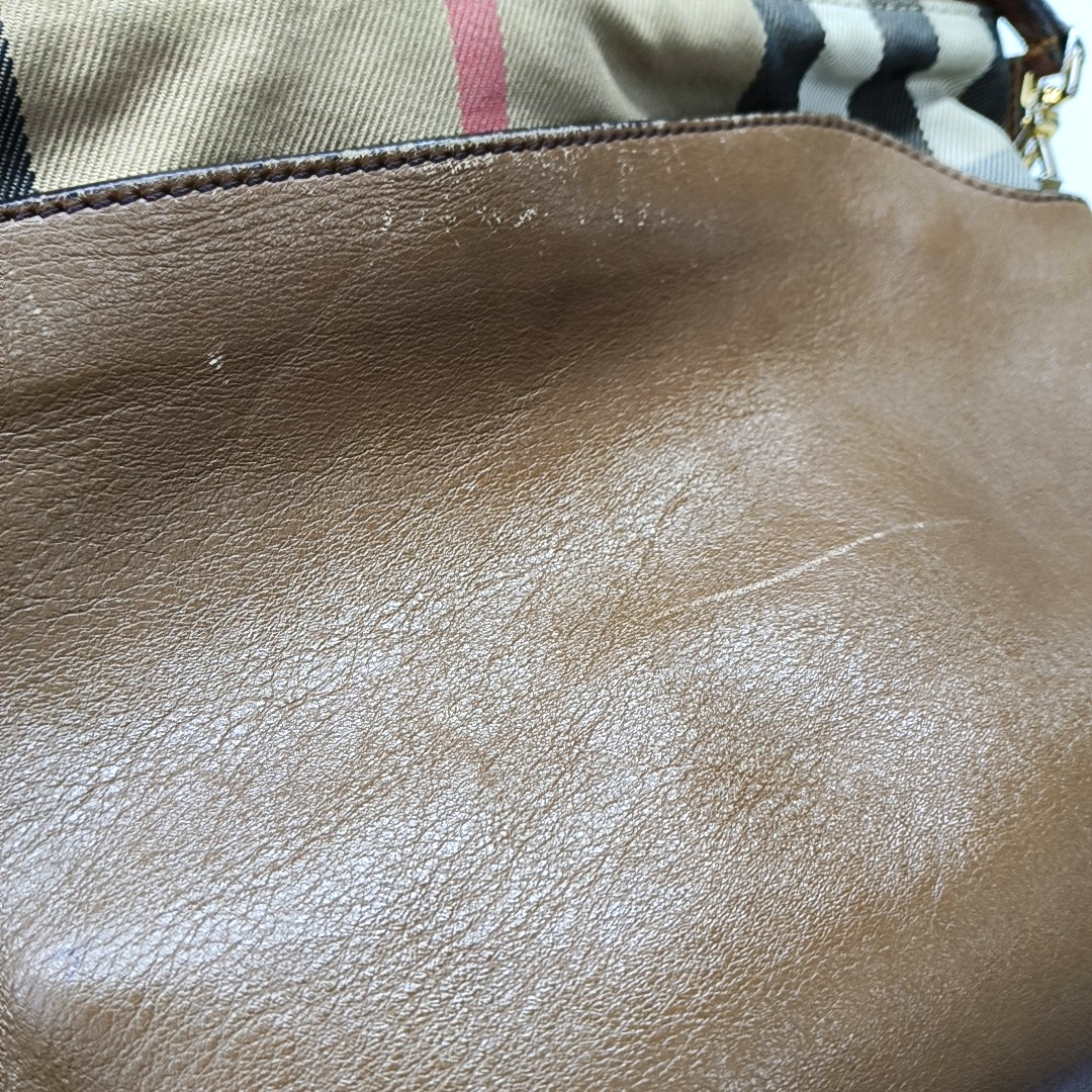 BURBERRY Brown Leather Crossbody Single Shoulder Bag Golden hardware Removable shoulder strap-(SKU)-941129848