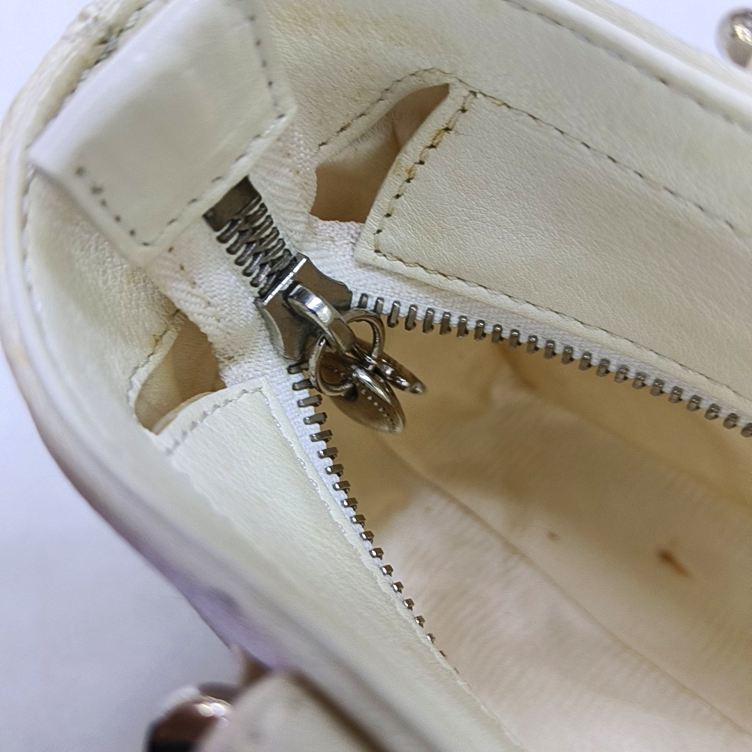 CELINE BOOGIE Beige Satin Studs Handbag Silver Hardware-(SKU)-950400052