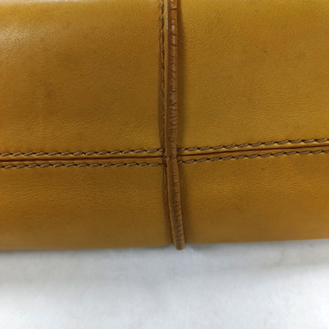 TOD'S D-Styling Ginger Yellow Leather Single Shoulder Tote Bag Silver Hardware Removable shoulder strap-(SKU)-929917405