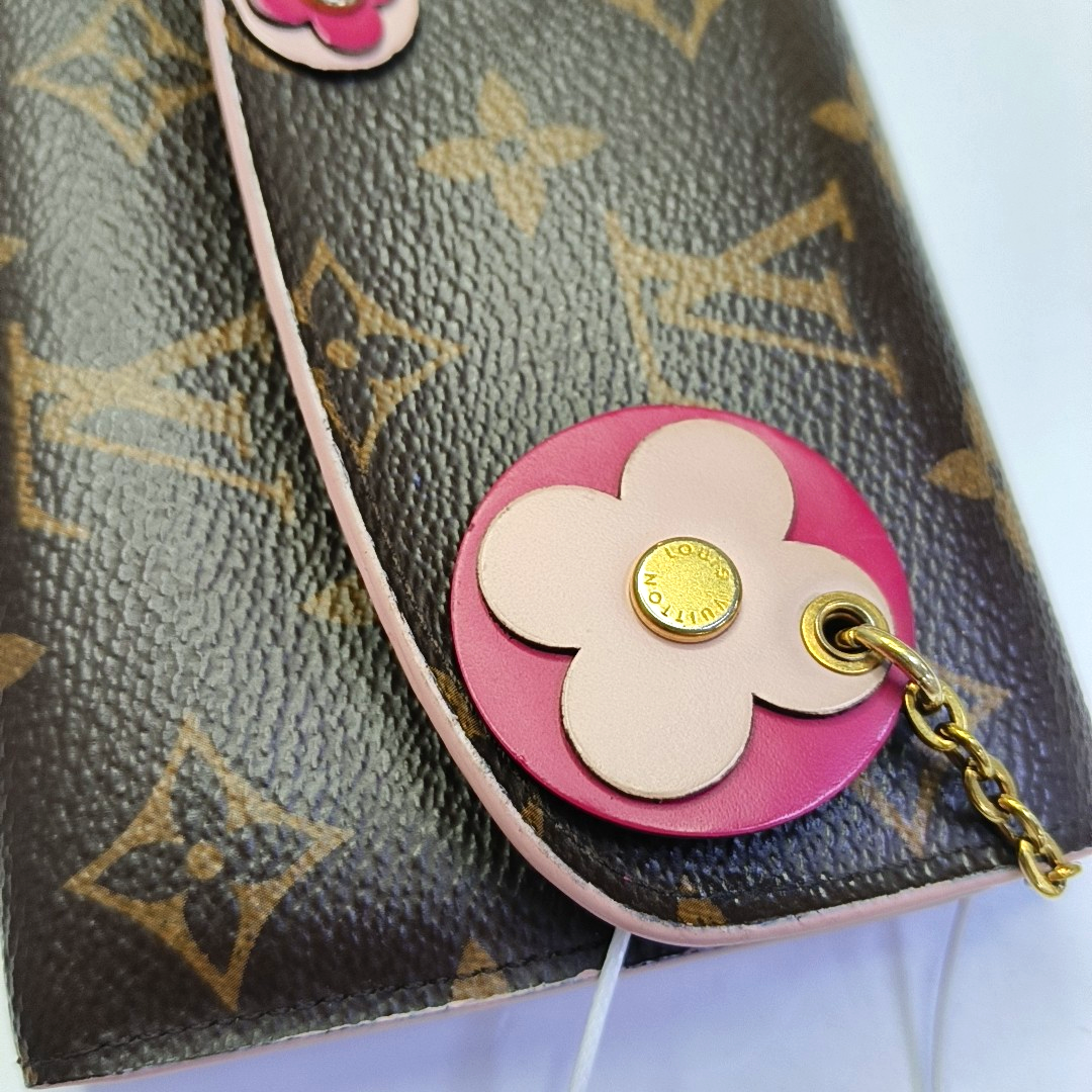 LOUIS VUITTON EMILIE Brown coated canvas vintage wallet Golden hardware-(SKU)-942991994