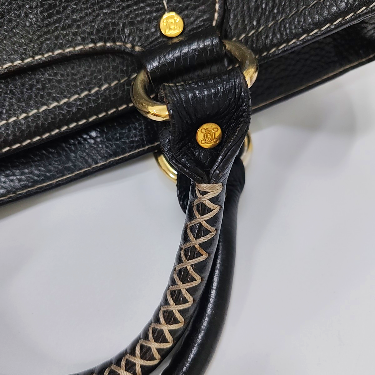 CELINE Tote bag Brown Cowhide Handbag Golden hardware-(SKU)-946083978