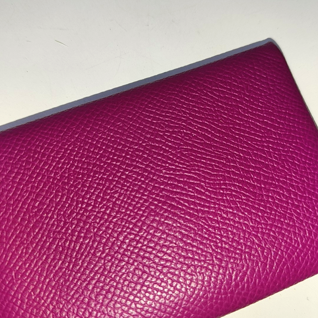 HERMÈS Calvi Magnolia PinkEpsom牛皮卡包 Silver Hardware Astamp-(SKU)-937045587
