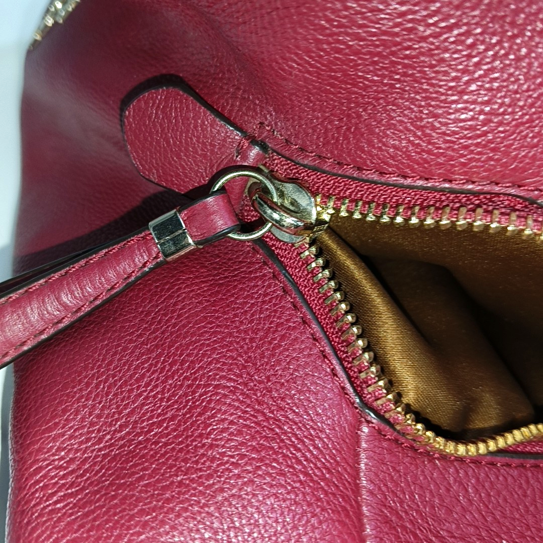 COACH PHOEBE MADISON Red Cowhide Handbag Shoulder Bag Golden hardware-(SKU)-943925005
