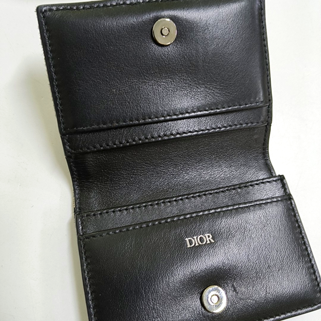 DIOR Black Canvas Vintage Wallet Silver Hardware-(SKU)-956306992