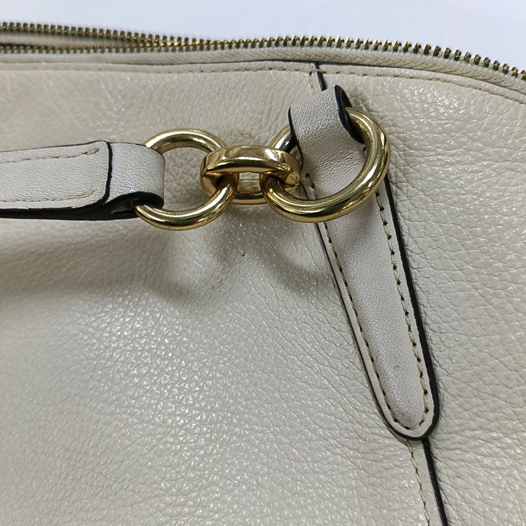 COACH KELSEY White Cowhide Single Shoulder Bag Crossbody Handbag Golden hardware Removable shoulder strap-(SKU)-14505078