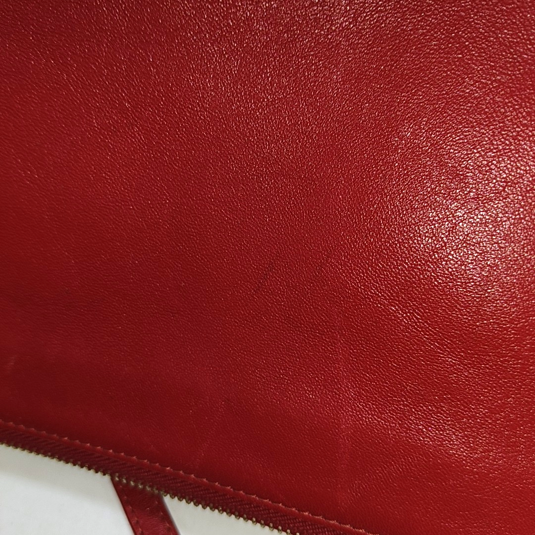 CELINE TRIO Small size Red Cowhide Crossbody Single Shoulder Bag Golden hardware Sub-bag-(SKU)-929979475