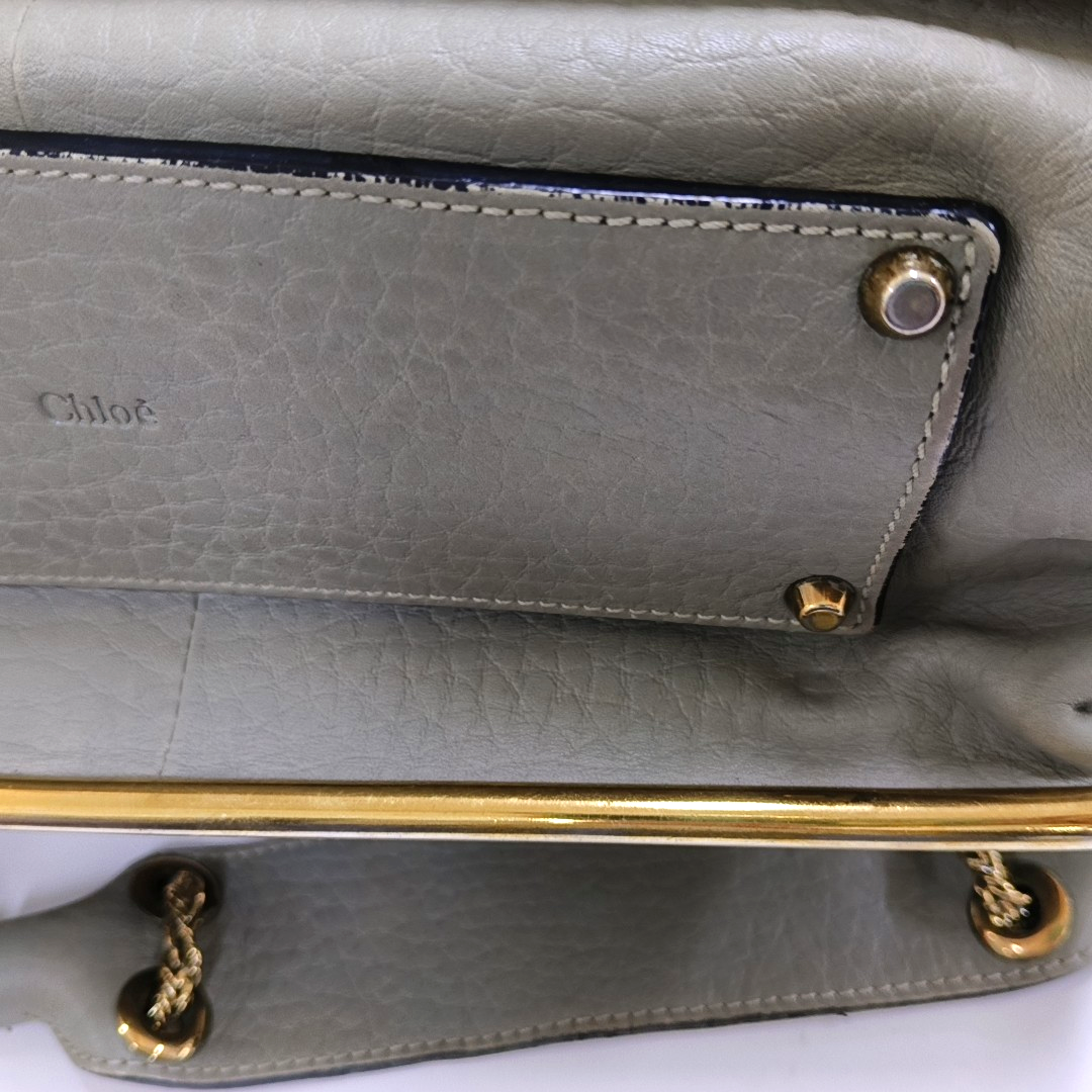 Chloé Sally Medium size Grey Leather Single Shoulder Bag Golden hardware-(SKU)-958155773