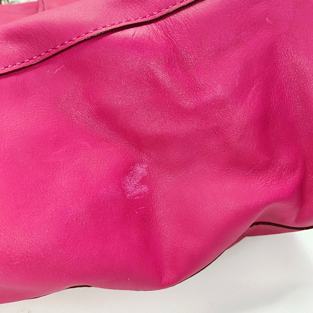 COACH Colette Fuchsia Leather Shoulder Tote Crossbody Bag Golden hardware Removable shoulder strap-(SKU)-931965984