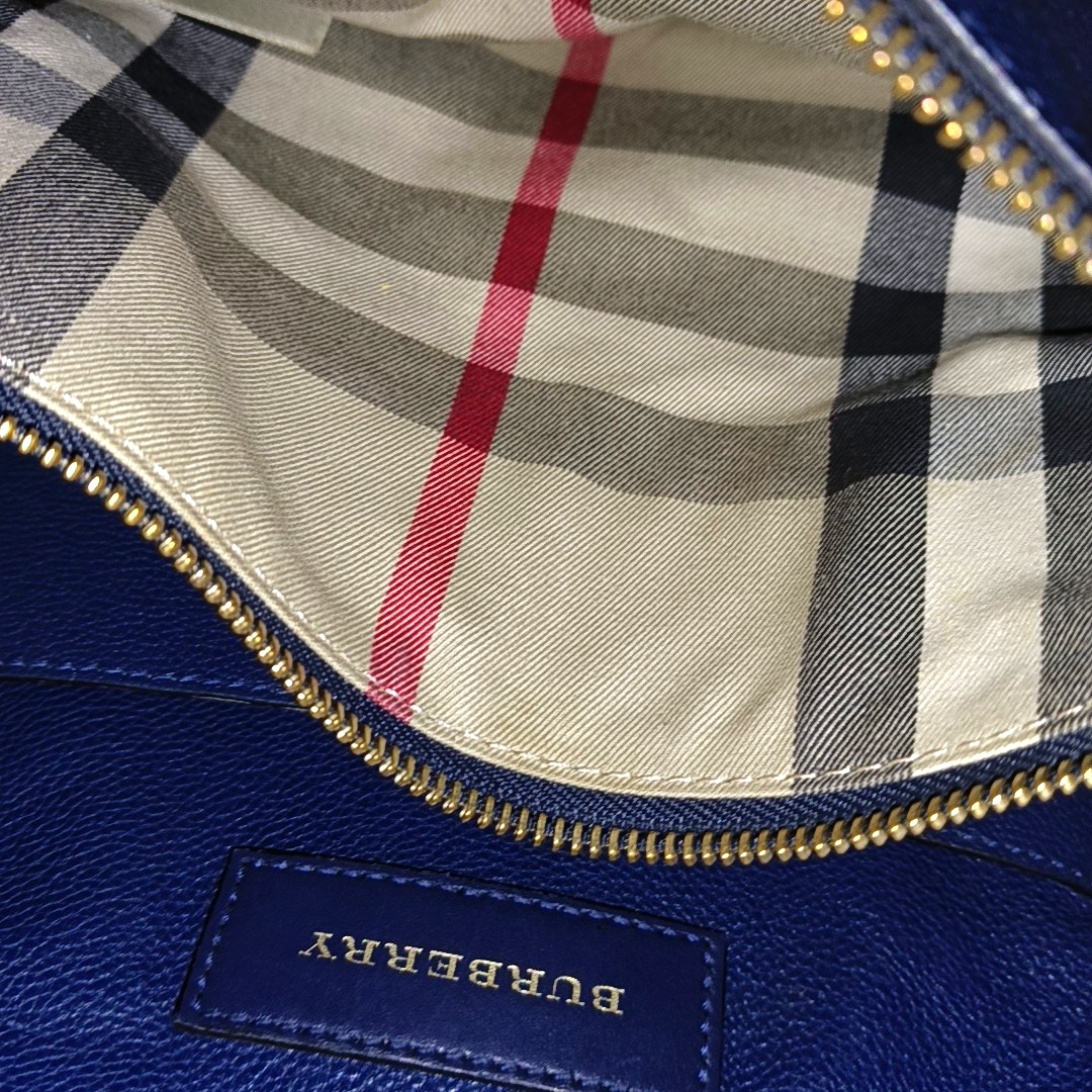 BURBERRY Barnsbury Blue cowhide single shoulder bag Golden hardware Removable shoulder strap-(SKU)-953060003
