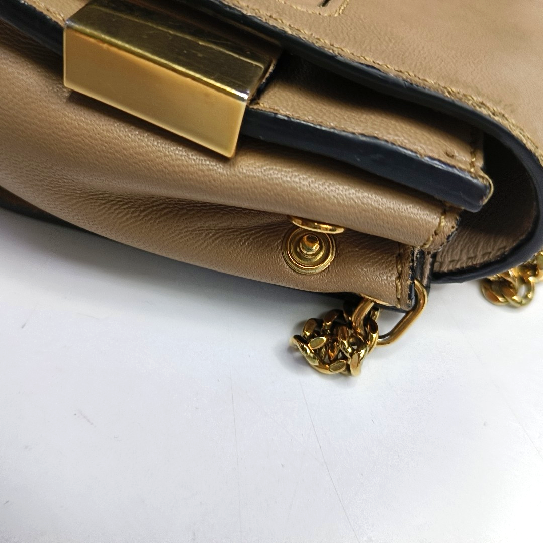 Chloé Elle Brown Leather Crossbody Single Shoulder Bag Golden hardware-(SKU)-957308916