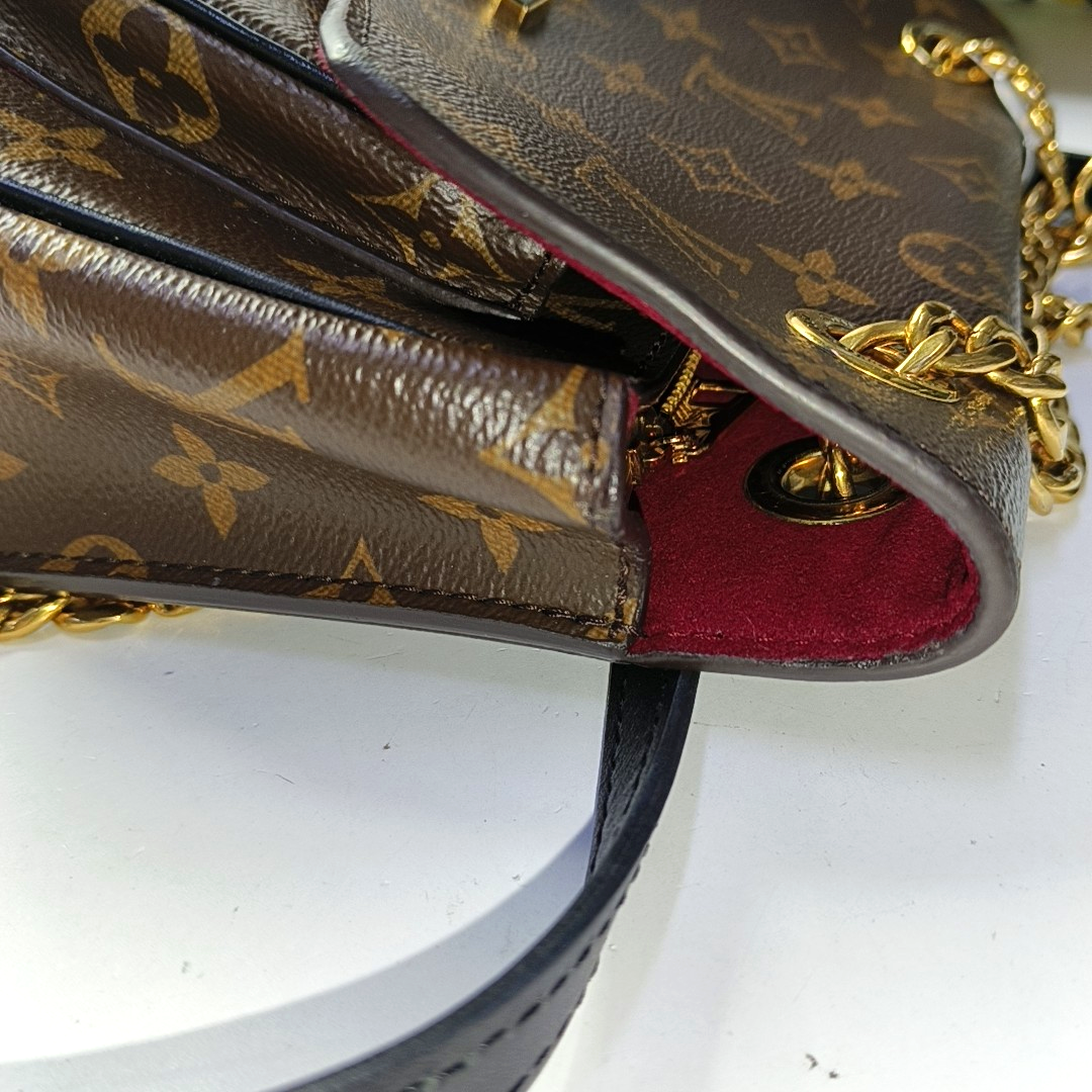 LOUIS VUITTON PASSY Brown Coated Canvas Monogram Shoulder Bag Crossbody with Gold Hardware-(SKU)-954357157