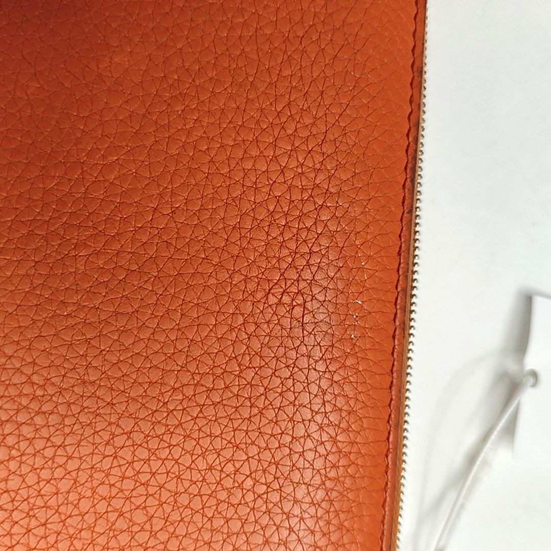 CELINE Orange Cowhide Wallet Silver Hardware-(SKU)-957043236