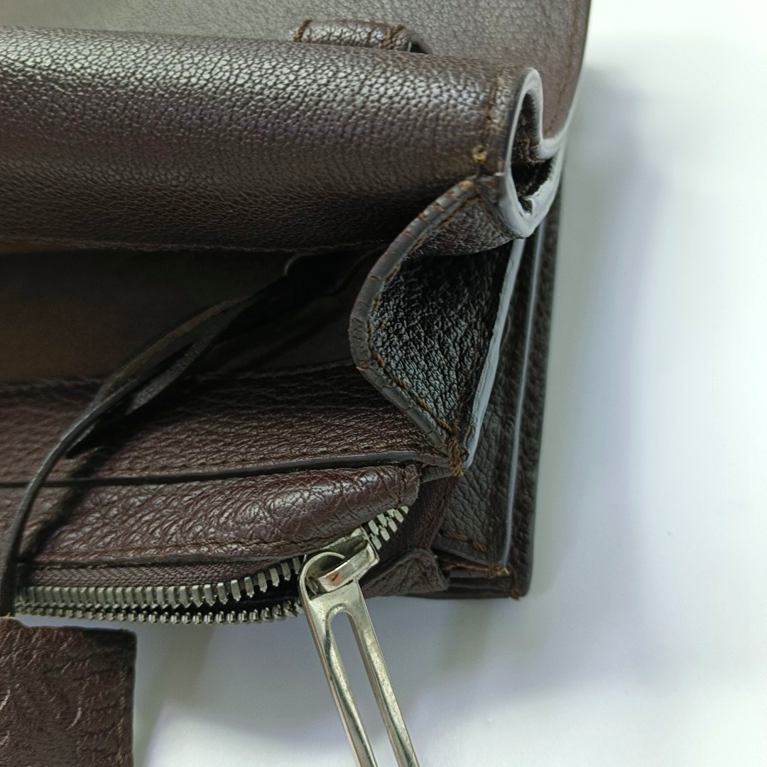 LOEWE Dark Brown Cowhide Handbag Single Shoulder Bag Crossbody Golden hardware-(SKU)-960024016