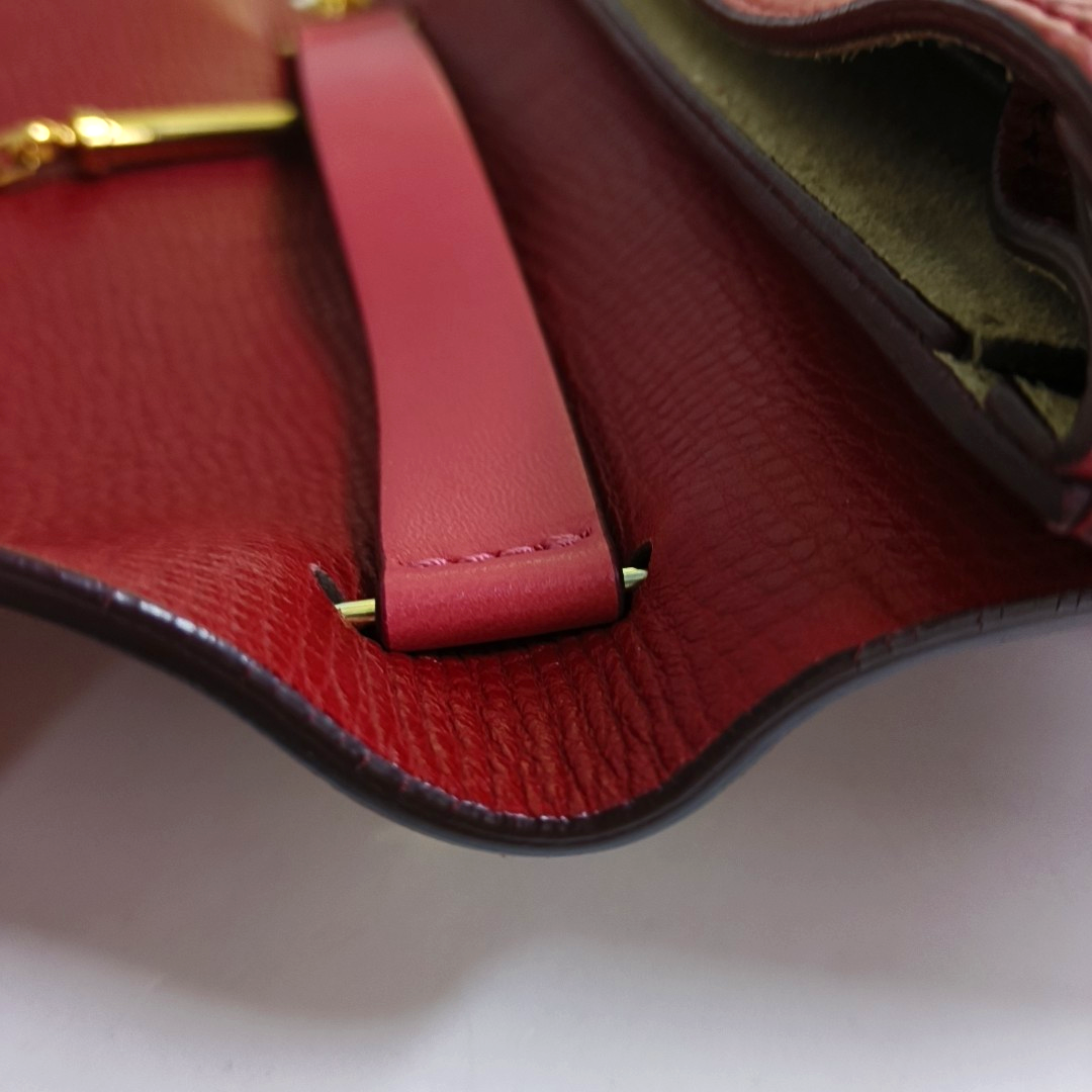 Chloé Drew Medium size Red Cowhide Piggy Bag Single Shoulder Bag Sling Golden hardware-(SKU)-955862500