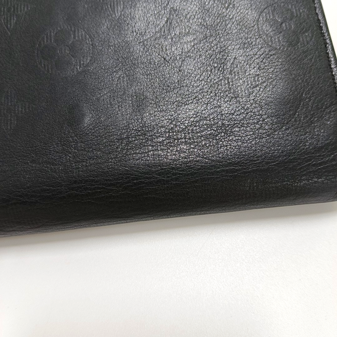 LOUIS VUITTON BRAZZA Black Cowhide Wallet Silver Hardware-(SKU)-953041663