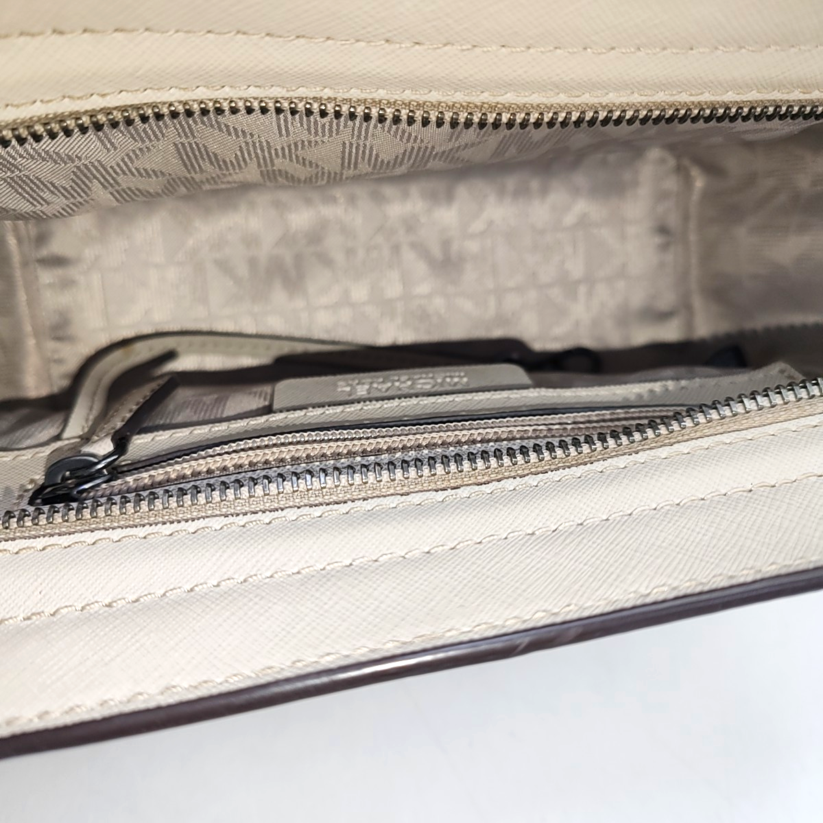 MICHAEL KORS Selma Grey Leather Studs Crossbody Bag Single Shoulder Bag Handbag Silver Hardware Removable shoulder strap-(SKU)-951542845