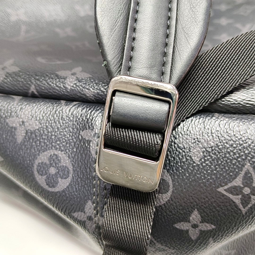 LOUIS VUITTON DISCOVERY Deep Grey Coated Canvas Monogram Printed Backpack, Tote Bag with Silver Hardware-(SKU)-970320410